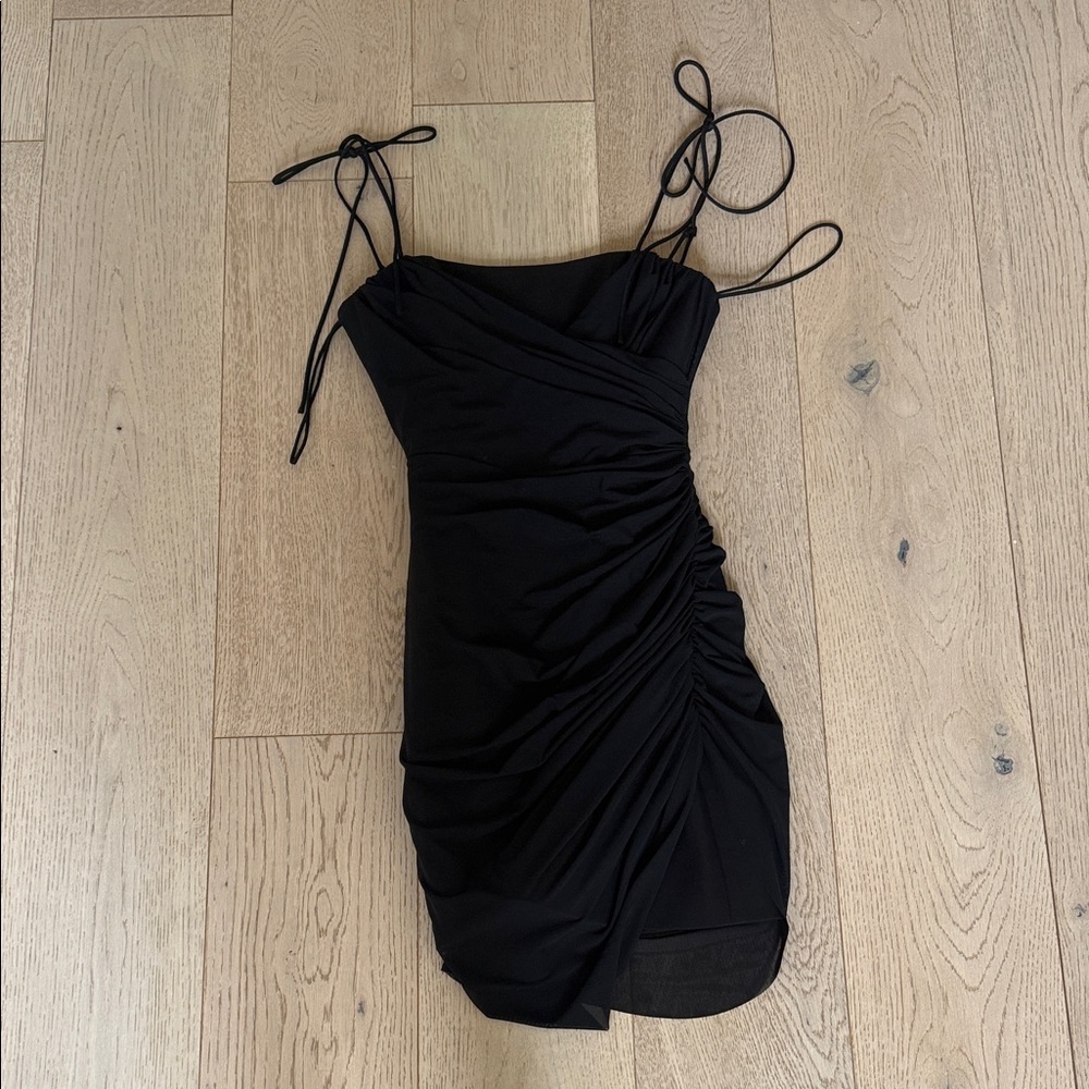 Cinq a Sept Elegant Black Ruched Dress
